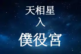 天相星在僕役宮/交友宮