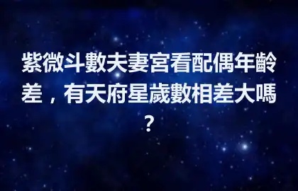 紫微斗數夫妻宮看配偶年齡差，有天府星歲數相差大嗎？